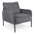 Fauteuil en velours côtelé gris foncé