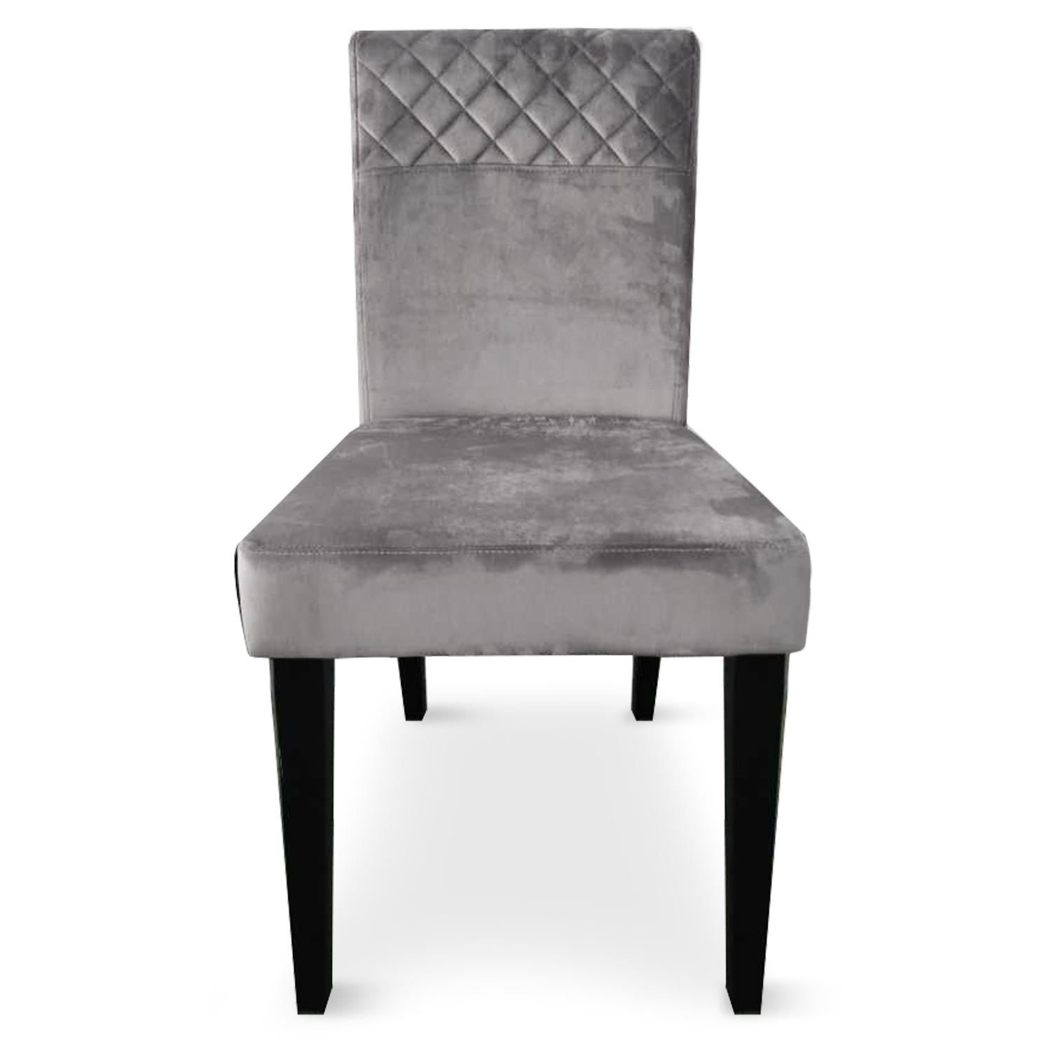 Lot de 6 chaises matelassées Milo Velours Argent
