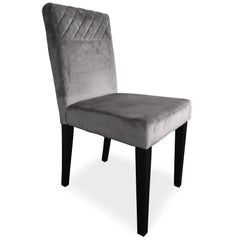 Lot de 6 chaises matelassées Milo Velours Argent