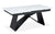 Table extensible en verre effet marbre blanc avec pieds en métal noir