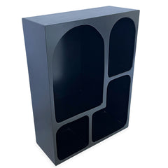 Meuble de rangement Caras à étagères arche L60cm bois noir