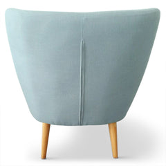 Fauteuil scandinave Molly Tissu Bleu vu de dos