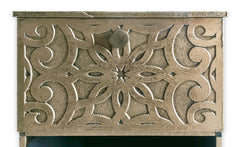 Table de chevet en bois sculpté Bornar, style oriental 1 porte