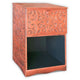 Table de chevet en bois sculpté style oriental avec porte cuivre
