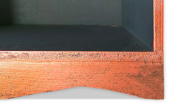 Table de chevet style oriental bois sculpté 1 porte Monbolyto Bois Cuivre