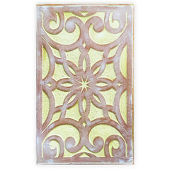 Table de chevet style oriental bois sculpté 1 porte Monbolyto Bois Jaune