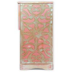 Table de chevet style oriental bois sculpté 1 porte Monbolyto Bois Rose