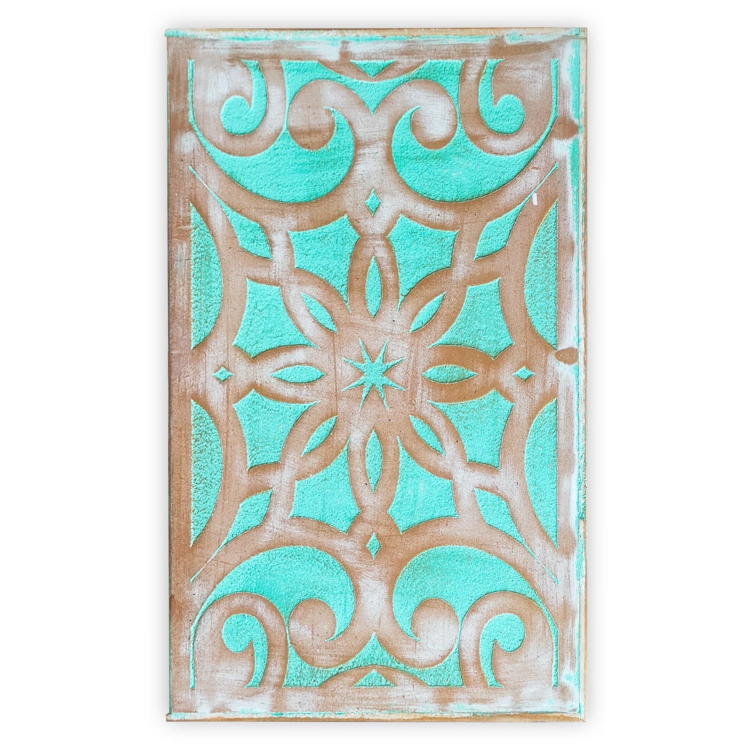 Table de chevet style oriental bois sculpté 1 porte Monbolyto Bois Vert