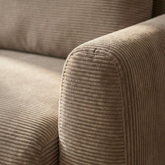 Canapé d’angle à gauche 4 places Montaigne Velours côtelé Taupe clair