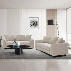 Canapé contemporain 2 places Mozart Velours côtelé Beige