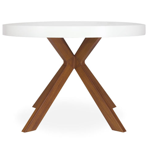 Table extensible ronde Aphista blanche