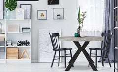 Table extensible ronde Aphista noir effet béton