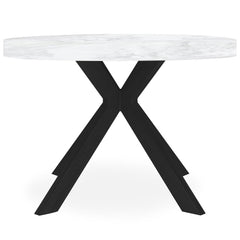 Table ronde extensible noire effet marbre