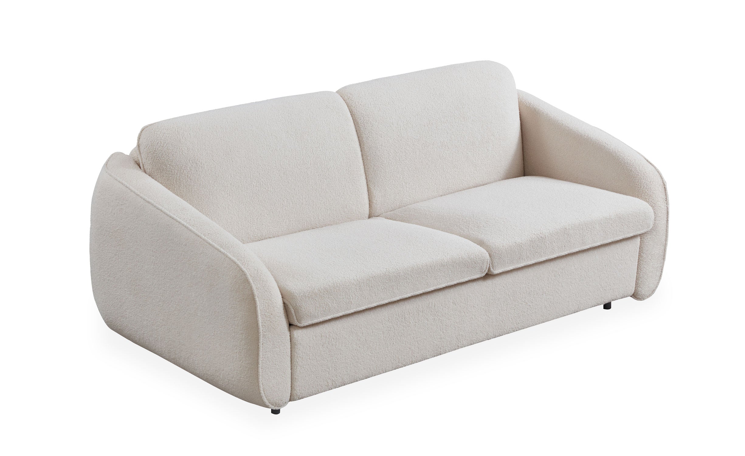 Canapé convertible express Naturali Tissu bouclette Crème