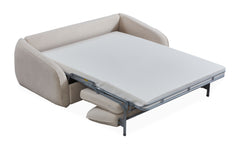 Canapé convertible express Naturali Tissu bouclette Crème