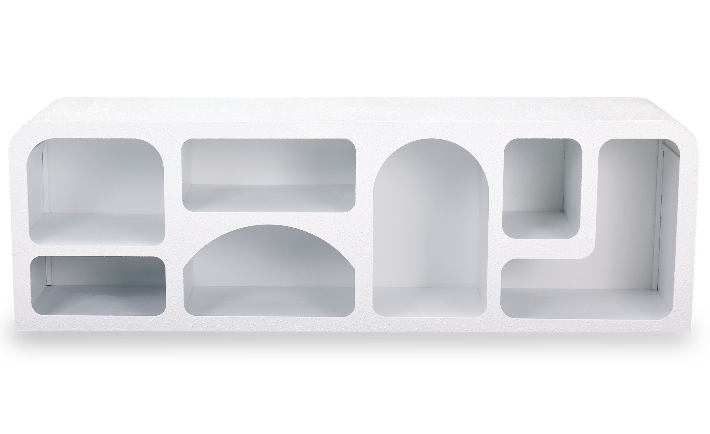 Buffet bas L160cm design arches avec LED intégrées Navalor Blanc