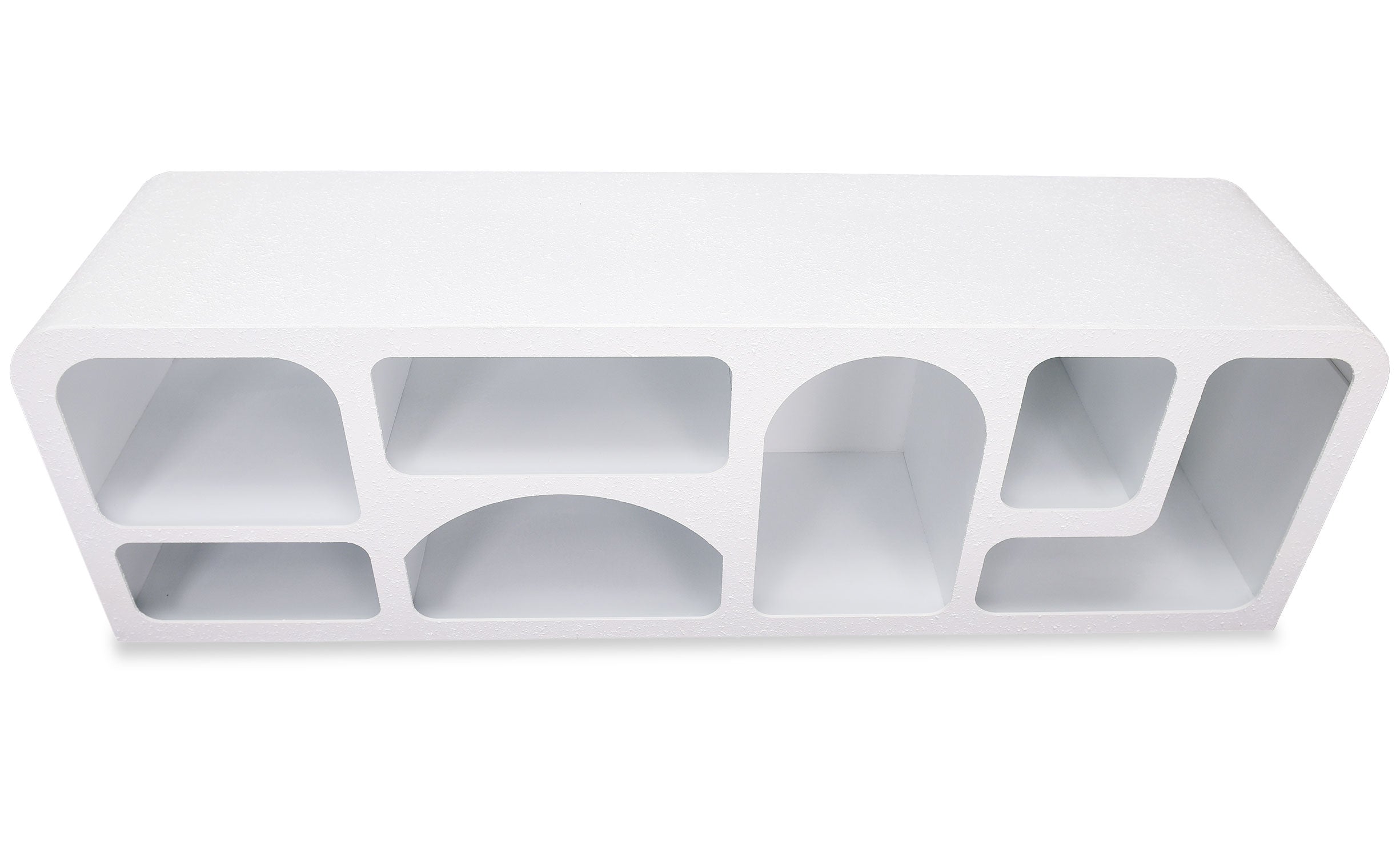 Buffet bas L160cm design arches avec LED intégrées Navalor Blanc