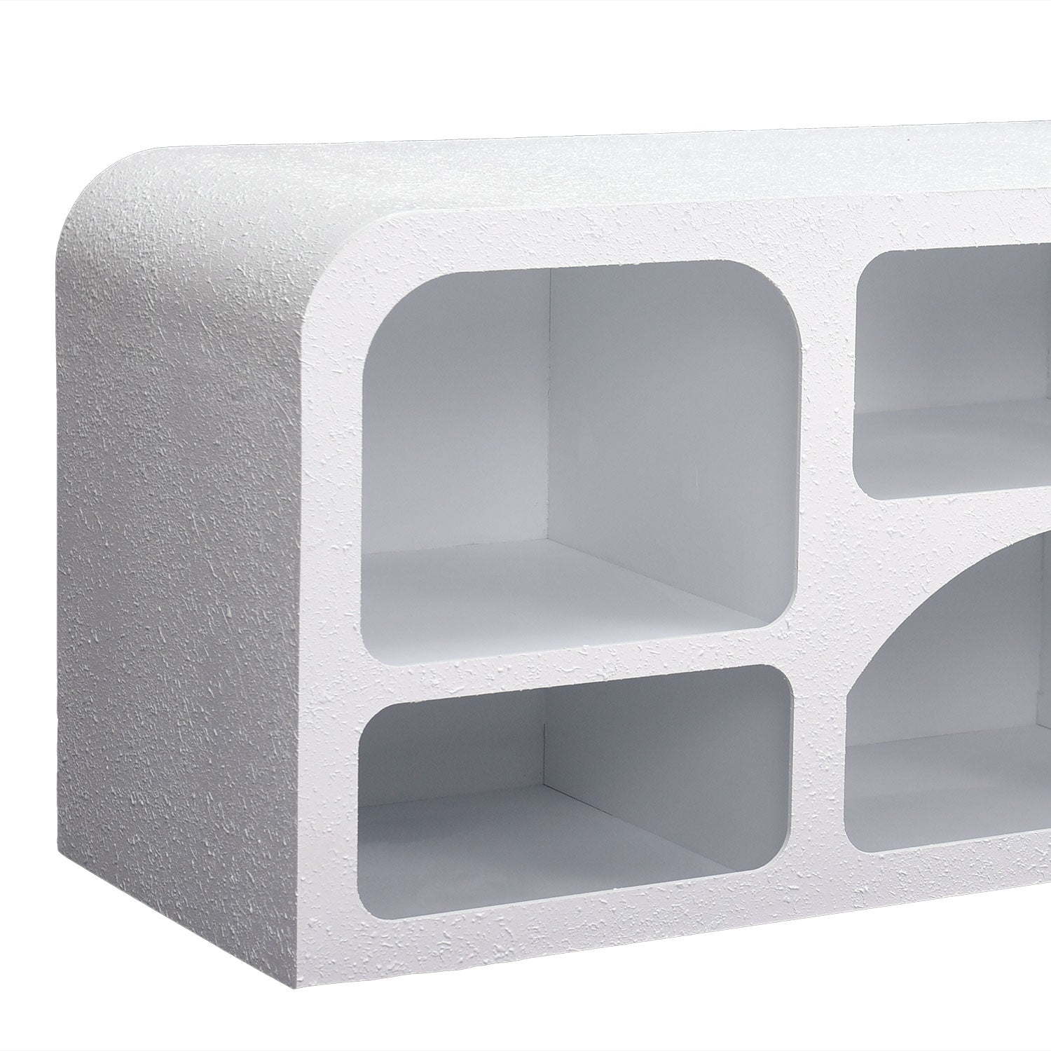 Buffet bas L160cm design arches avec LED intégrées Navalor Blanc