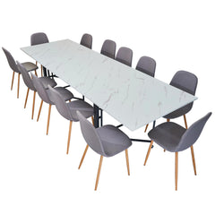 Table console Cesae extensible 300 cm effet marbre blanc