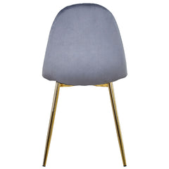 Lot de 4 chaises Atona en velours argent matelassées