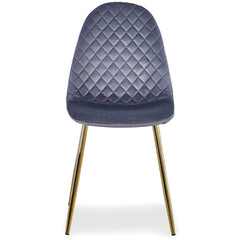 Lot de 4 chaises Atona en velours argent matelassées