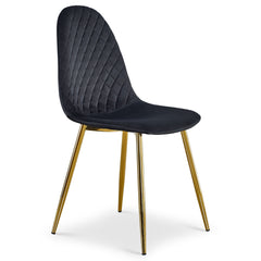 Lot de 4 chaises Atona matelassées velours noir