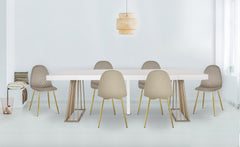 Lot de 4 chaises Atona velours taupe