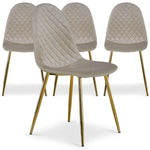 Lot de 4 chaises Atona velours taupe