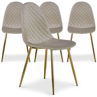 Lot de 4 chaises Atona velours taupe