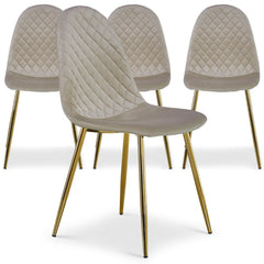 Lot de 4 chaises Atona velours taupe