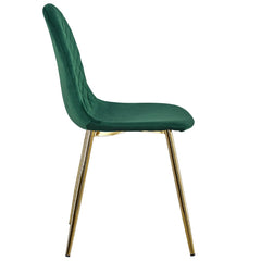 Lot de 4 chaises Atona matelassées velours vert