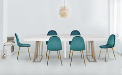 Lot de 4 chaises Atona matelassées velours vert