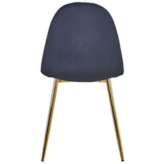 Lot de 8 chaises Atona matelassées pieds dorés velours noir