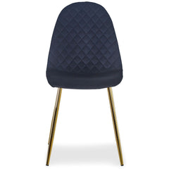 Lot de 8 chaises Atona matelassées pieds dorés velours noir