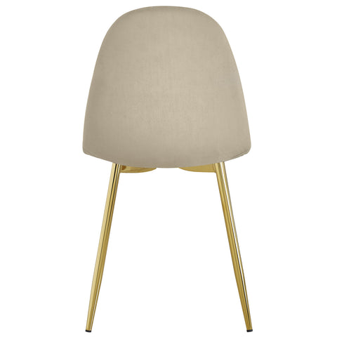 Lot de 8 chaises matelassées pieds or Atona velours taupe
