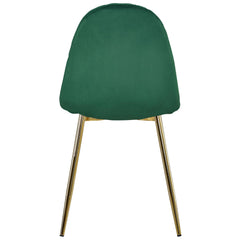 Lot de 8 chaises Atona matelassées pieds en or velours vert