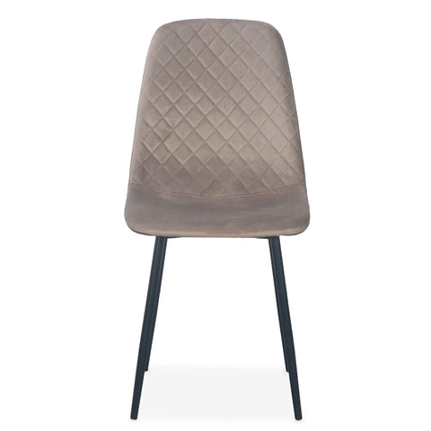 Lot de 8 chaises Atona matelassées pieds noirs et velours taupe
