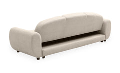 Canapé 3 places convertible dossier et accoudoirs arrondis Oliver Tissu texturé Beige