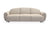 Canapé convertible 3 places tissu texturé beige avec dossier et accoudoirs arrondis