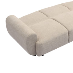 Canapé 3 places convertible dossier et accoudoirs arrondis Oliver Tissu texturé Beige