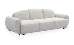 Canapé convertible 3 places dossier et accoudoirs arrondis Cecora tissu texturé gris clair