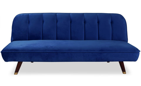 Sofá cama clic-clac Arees convertible de terciopelo azul