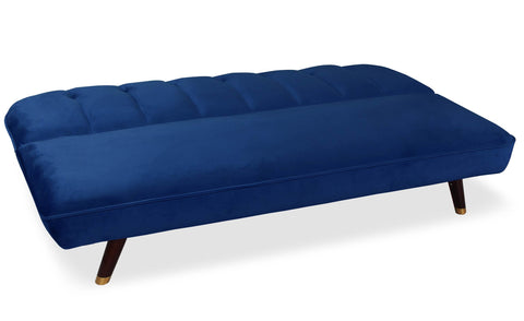 Sofá cama clic-clac Arees convertible de terciopelo azul