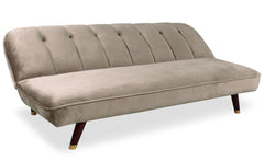 Canapé clic-clac convertible en velours taupe