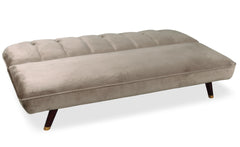 Canapé clic-clac convertible en velours taupe