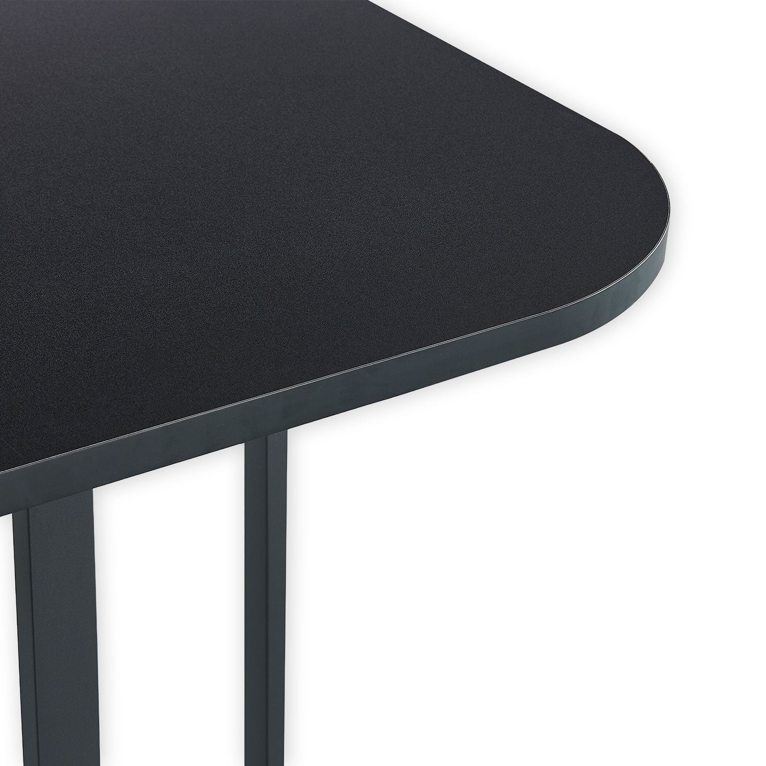 Table rectangulaire 150cm avec 6 chaises gain de place Oslo Noir et Tissu Gris
