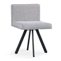 Table rectangulaire 150cm avec 6 chaises gain de place Oslo Noir et Tissu Gris