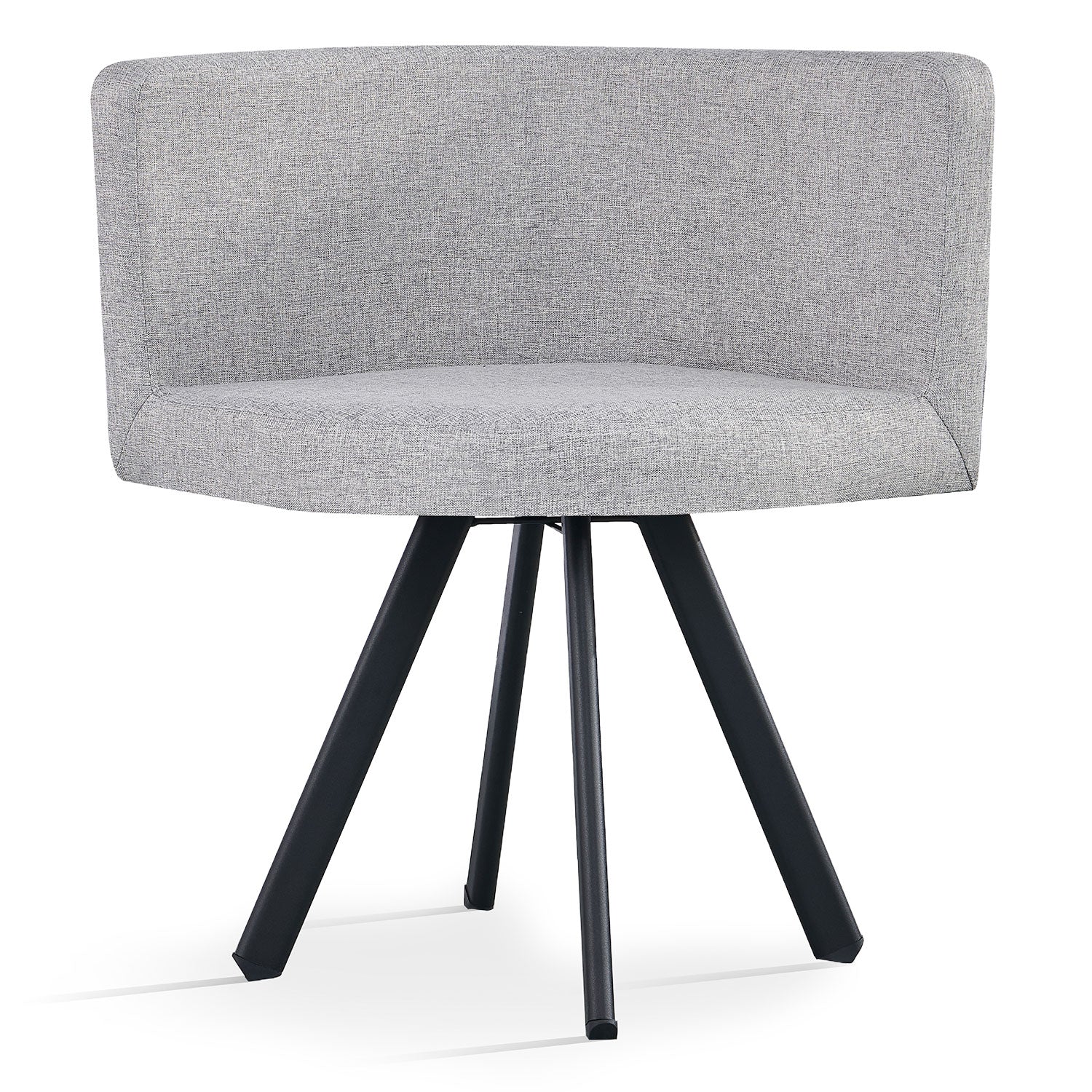 Table rectangulaire 150cm avec 6 chaises gain de place Oslo Noir et Tissu Gris
