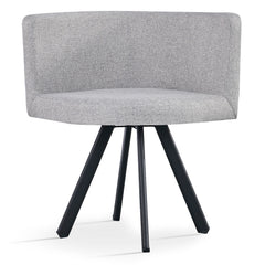 Table rectangulaire 150cm avec 6 chaises gain de place Oslo Noir et Tissu Gris