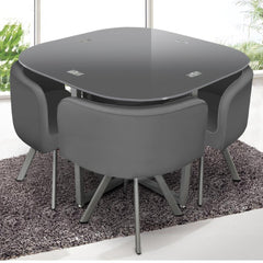 Ensemble table + chaises Mosaic 90 Gris